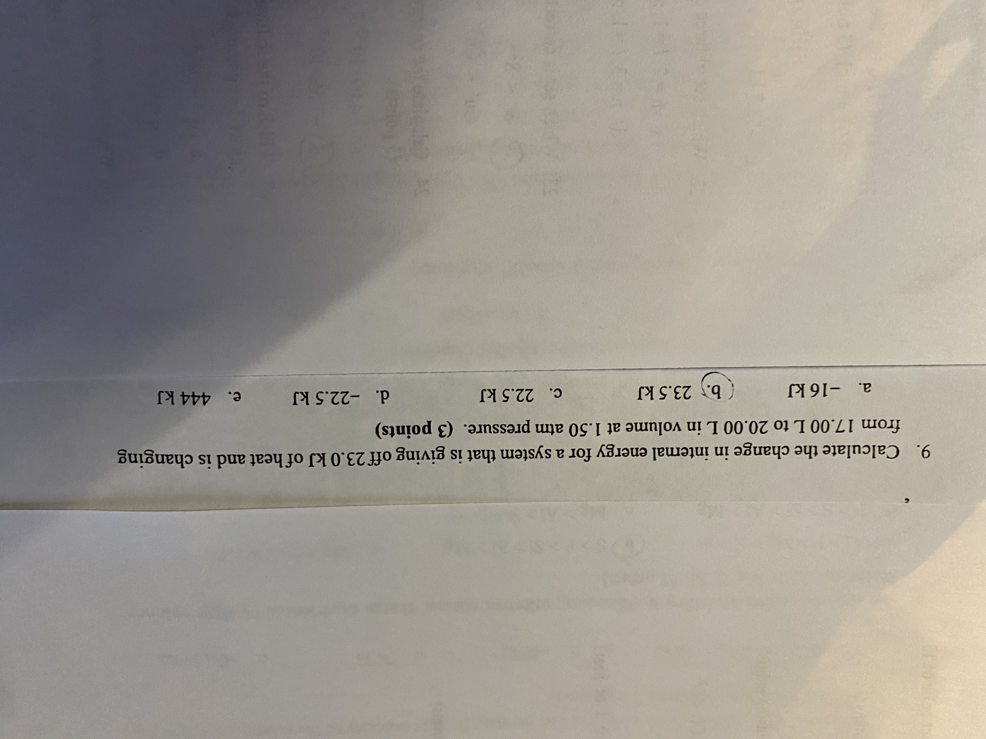 Solved 9. ﻿Calculate the change in internal energy for a | Chegg.com