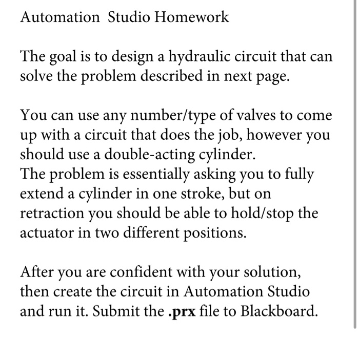 Automation Studio Homework The goal is to design a | Chegg.com