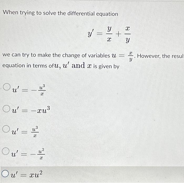 Solved When trying to solve the differential equation | Chegg.com