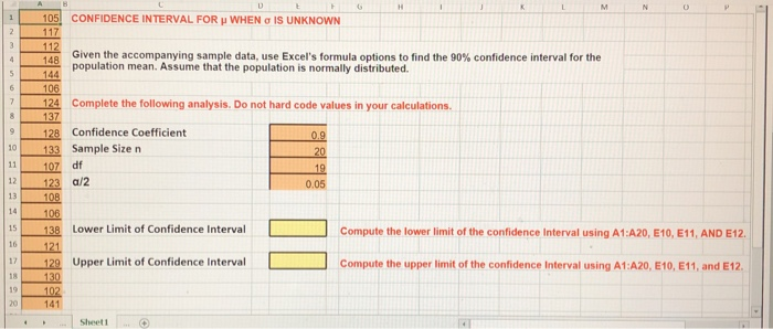 Solved 105 CONFIDENCE INTERVAL FOR WHEN IS UNKNOWN 112 148 | Chegg.com