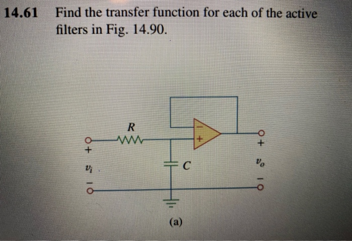 Solved 14.61 Find the transfer function for each of the | Chegg.com