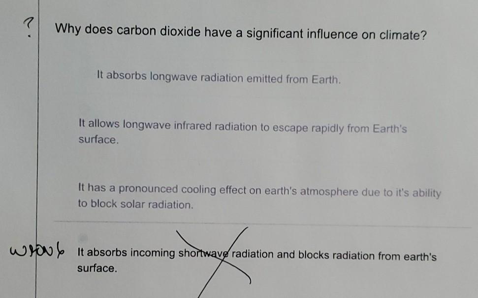 Solved ? Why does carbon dioxide have a significant