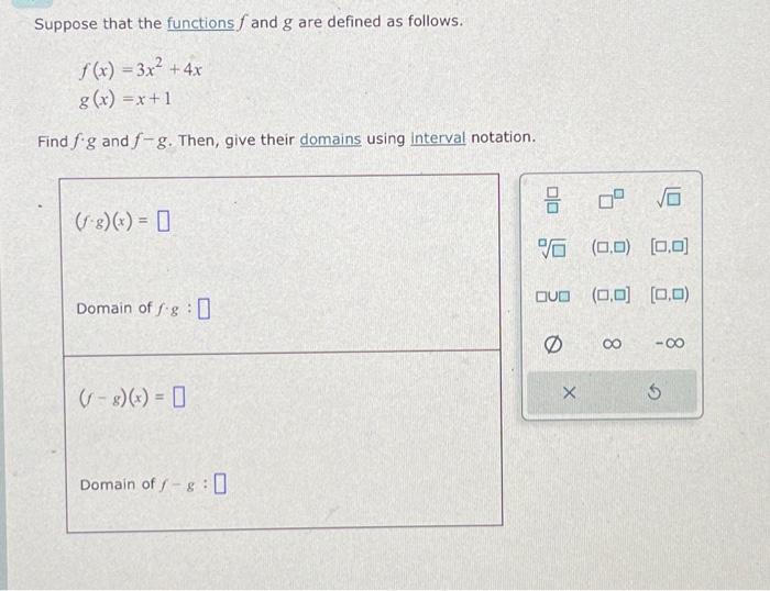 Solved Suppose That The Functions F And G Are Defined As 7906