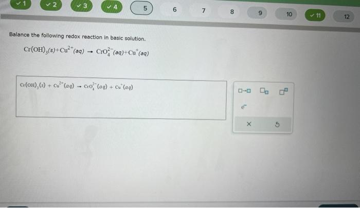 Solved Balance The Following Redox Reaction In Basic | Chegg.com