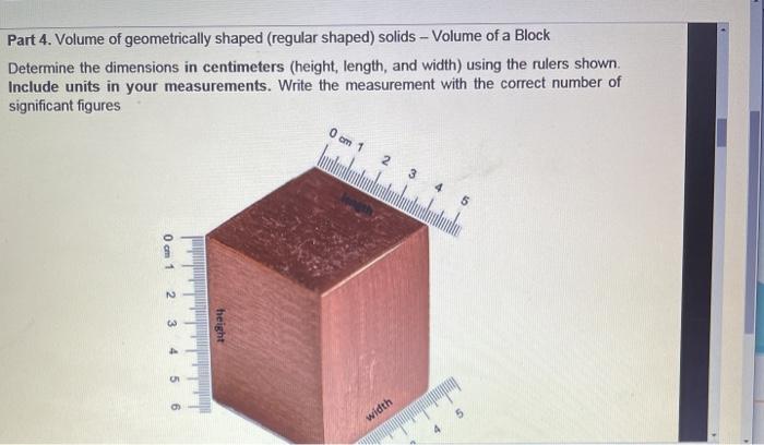 Solved Part 4. Volume of geometrically shaped (regular | Chegg.com