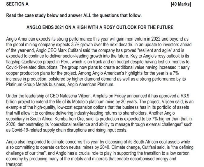 Solved SECTION A Read The Case Study Below And Answer ALL | Chegg.com