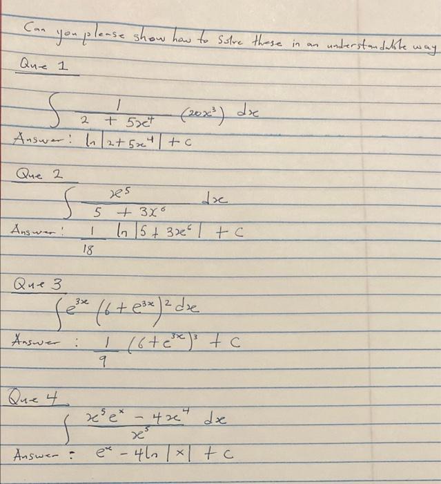 Solved Can you please show how to solve these in an | Chegg.com
