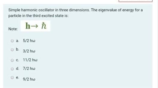 Solved Simple harmonic oscillator in three dimensions. The | Chegg.com