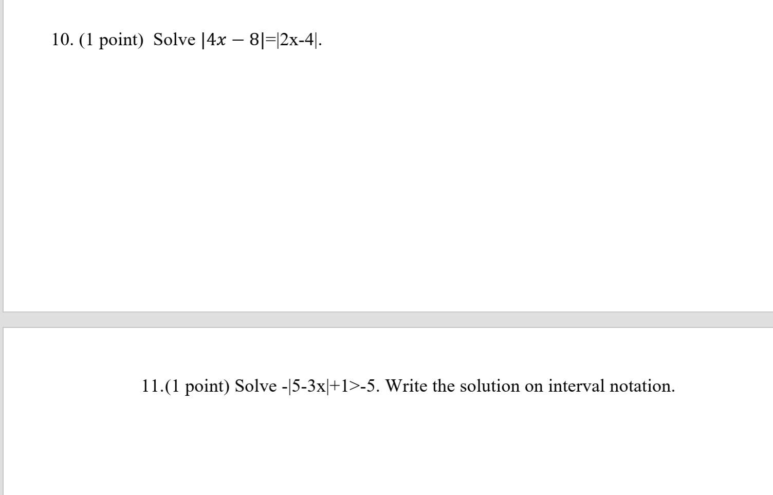 solve 1 over 25 = 5x   4. (1 point)