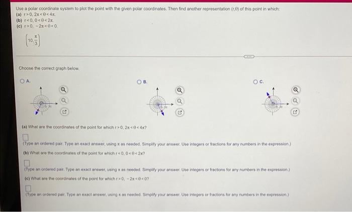 Solved Use A Polar Coordinate System To Plot The Point With | Chegg.com