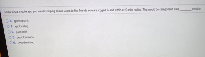 Solved Service A new social mobile app you are developing | Chegg.com