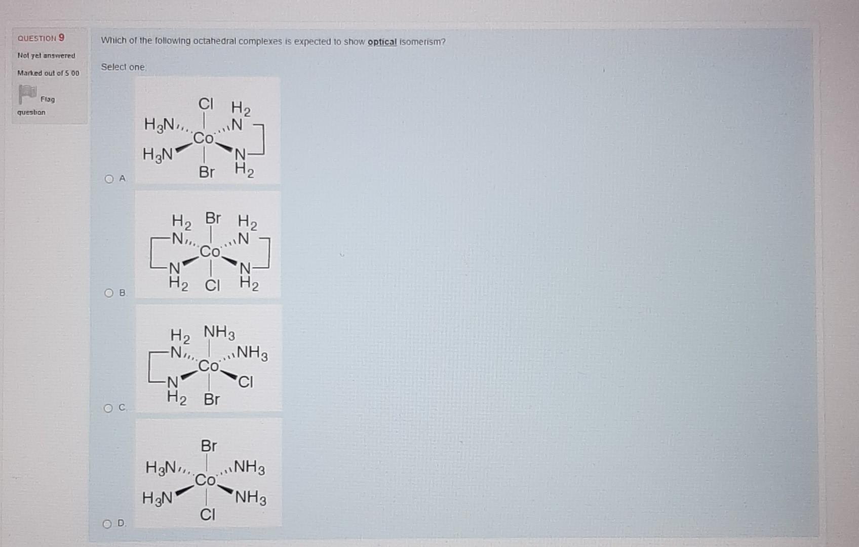 Solved QUESTIONS Which Of The Following Octahedral Complexes | Chegg.com