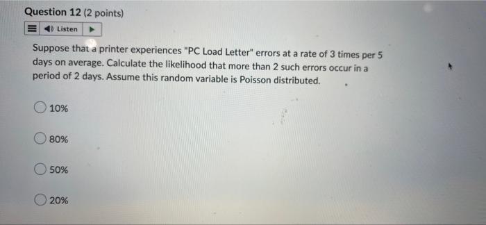 Solved Suppose that a printer experiences "PC Load Letter" | Chegg.com