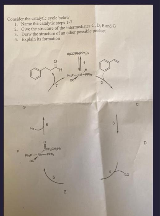 Solved Consider the catalytic cycle below 1. Name the | Chegg.com