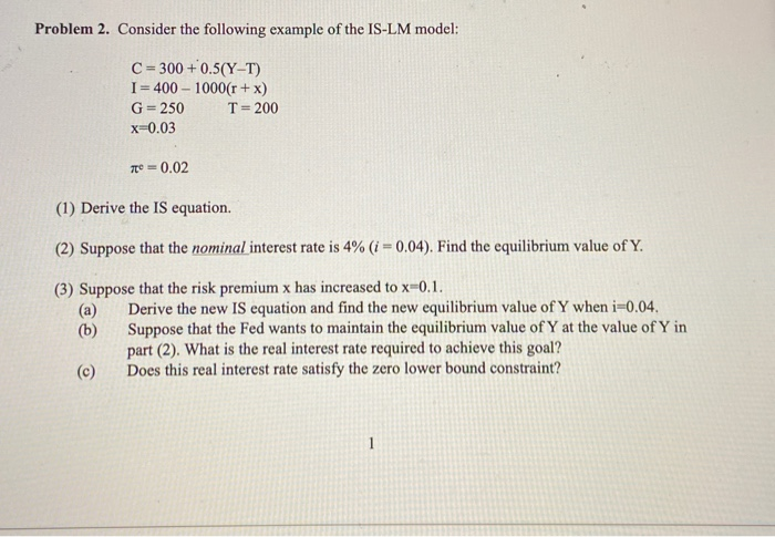 Solved Problem 2 Consider The Following Example Of The I Chegg Com