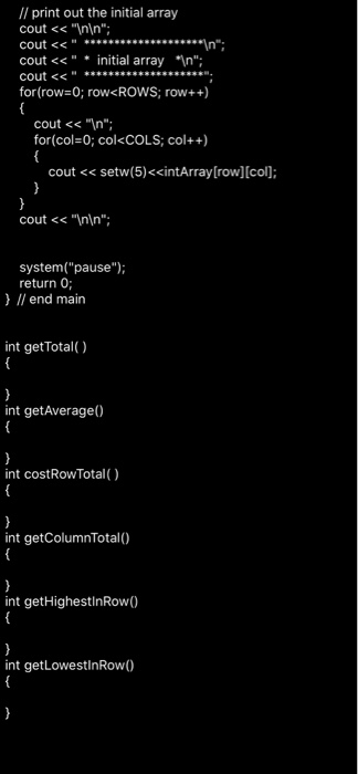 Solved Write a program that creates a two-dimensional array | Chegg.com