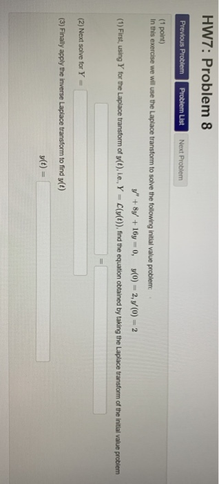Solved HW7: Problem 8 Previous Problem Problem List Next | Chegg.com