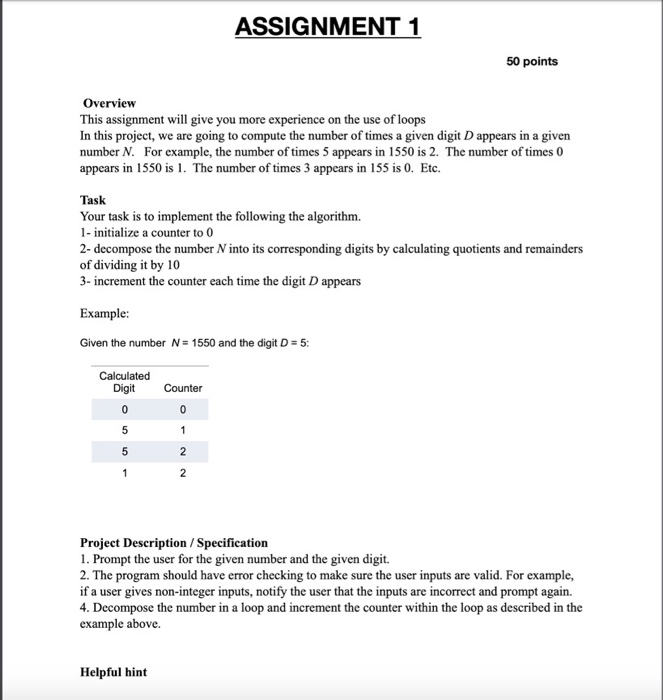Solved ASSIGNMENT 1 50 points Overview This assignment will | Chegg.com