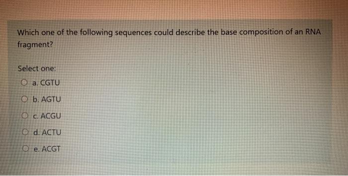 Solved Which one of the following sequences could describe | Chegg.com