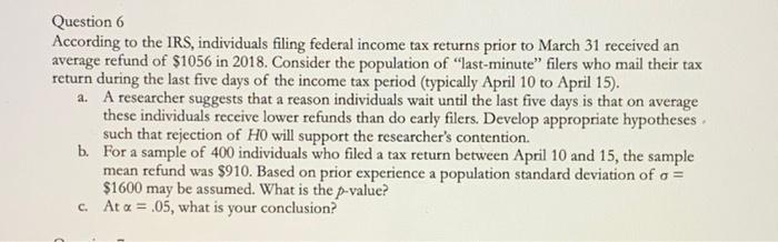 Solved Question 6 According to the IRS, individuals filing | Chegg.com