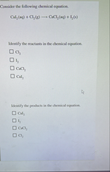 Solved Consider the following chemical | Chegg.com