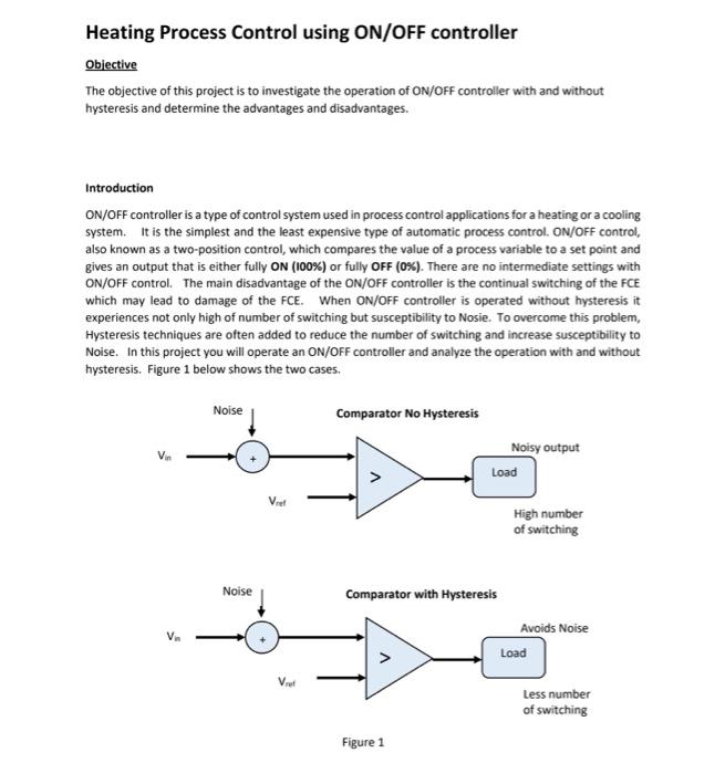 Solved Heating Process Control using ON/OFF controller | Chegg.com