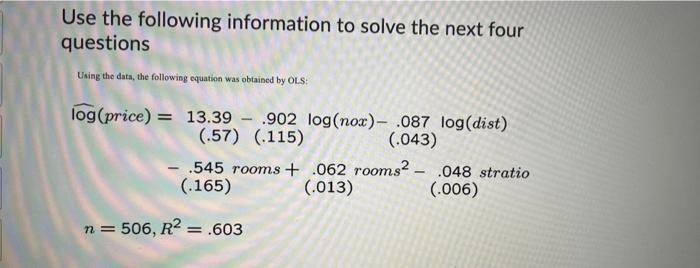 Solved Use the following information to solve the next four | Chegg.com