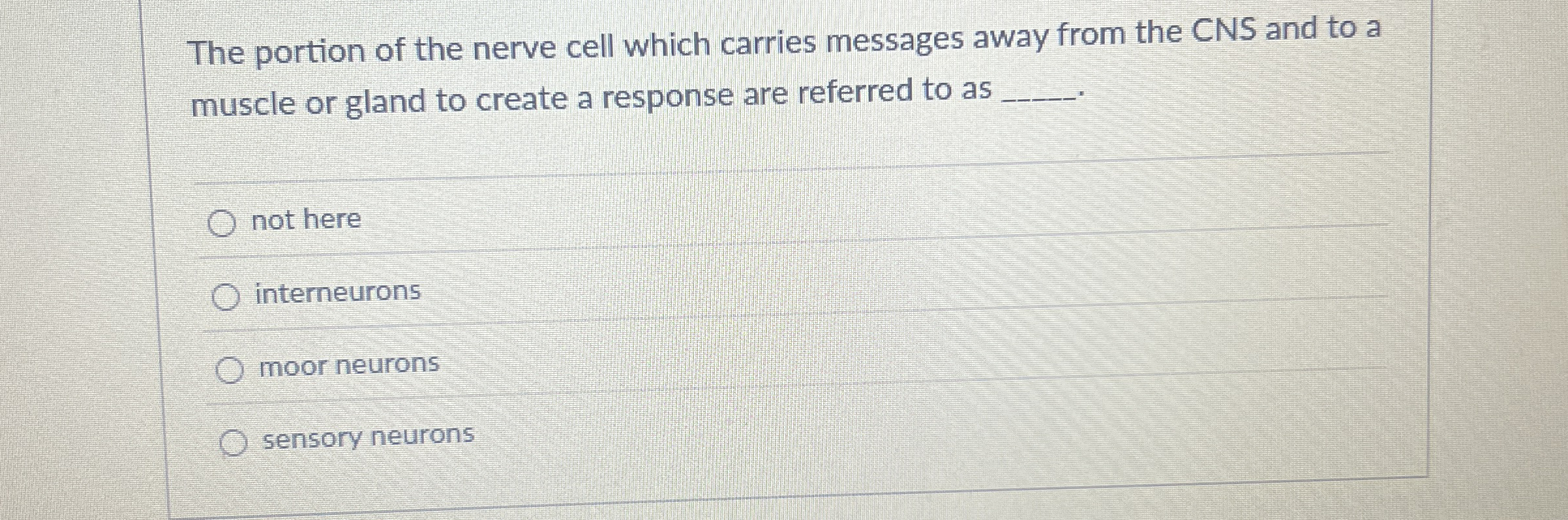 Solved The portion of the nerve cell which carries messages | Chegg.com