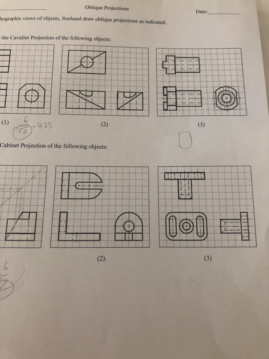 Only Need A Cavalier Projection Of Top 3 And Chegg Com