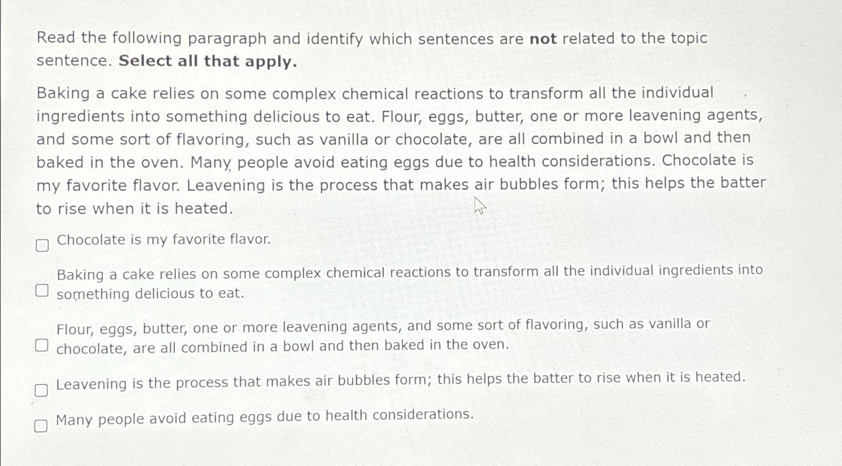 Solved Read the following paragraph and identify which | Chegg.com