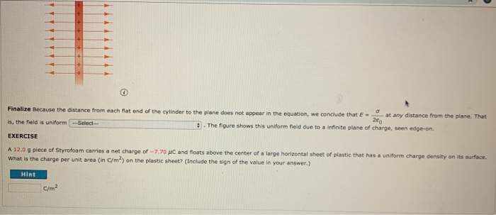 Solved Find the electric field due to an infinite plane of | Chegg.com