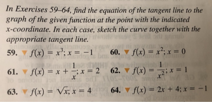 Solved In Exercises 59-64, find the equation of the tangent | Chegg.com