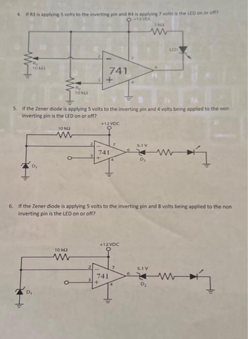 Solved 4. If k3 is applyine 5 volts to the imverting pin and | Chegg.com