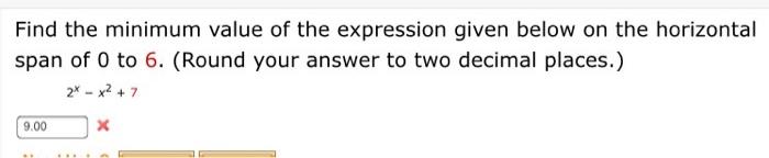 Solved Find the minimum value of the expression given below | Chegg.com