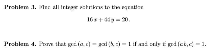 Solved Problem 3. Find all integer solutions to the equation | Chegg.com