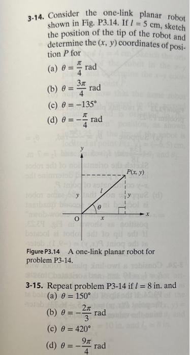 Solved 3-14. Consider the one-link planar robot shown in | Chegg.com