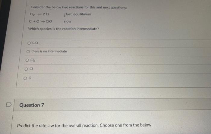 Consider the below two reactions for this and next | Chegg.com