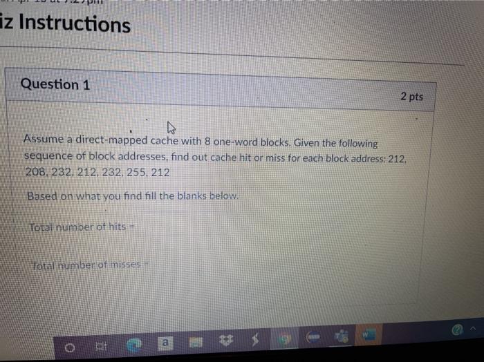 Solved iz Instructions Question 1 2 pts Assume a | Chegg.com