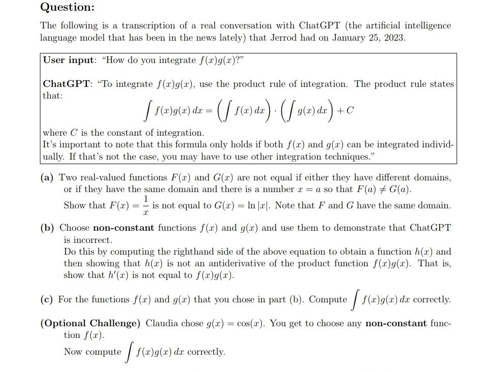 Solved Question:The following is a transcription of a real | Chegg.com