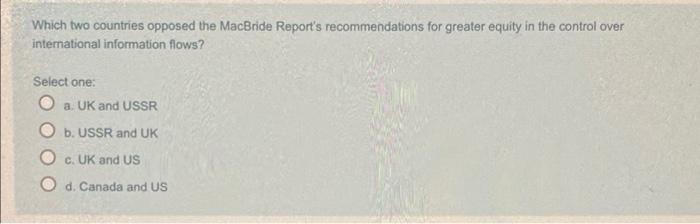 macbride report recommendations