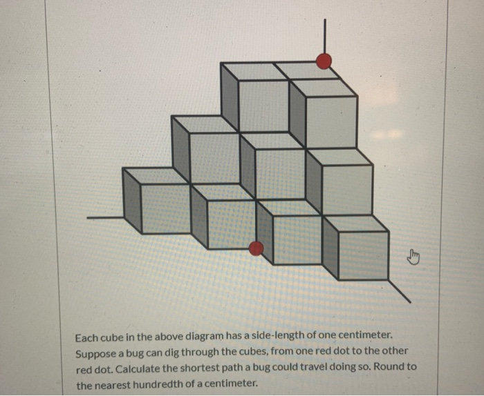 Solved Each cube in the above diagram has a side-length of | Chegg.com