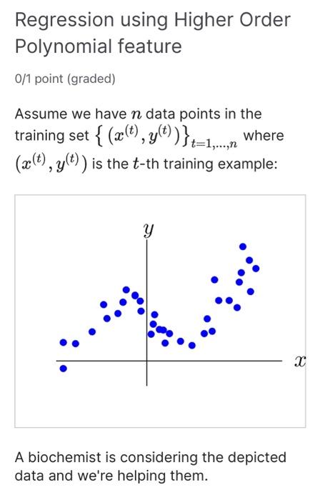 Solved Regression using Higher Order Polynomial feature 0/1 | Chegg.com