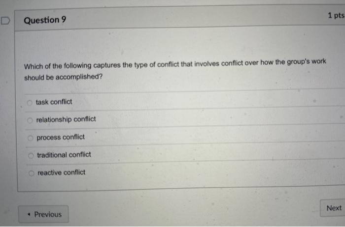 Solved Which of the following captures the type of conflict | Chegg.com