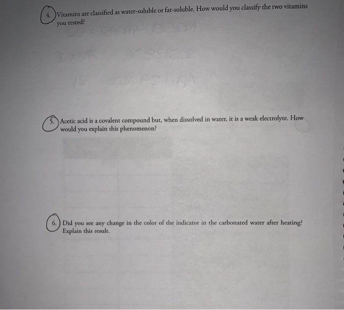 Solved I need help with my chemistry post lab questions | Chegg.com