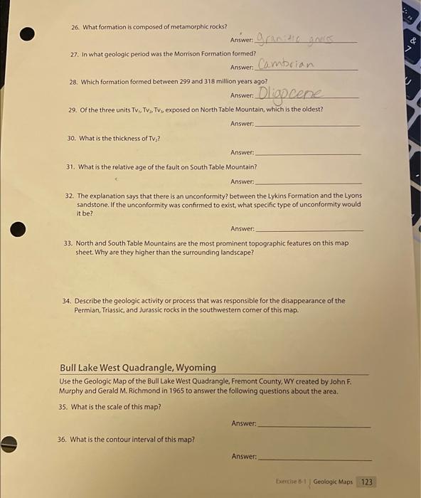 Solved Geologic Maps Purpose The Purpose Of This Exercise Is Chegg