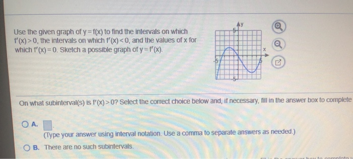 Use The Given Graph Of Y F X To Find The Intervals Chegg Com