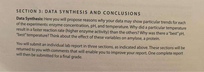Solved this is a biology lab report please answer the data | Chegg.com
