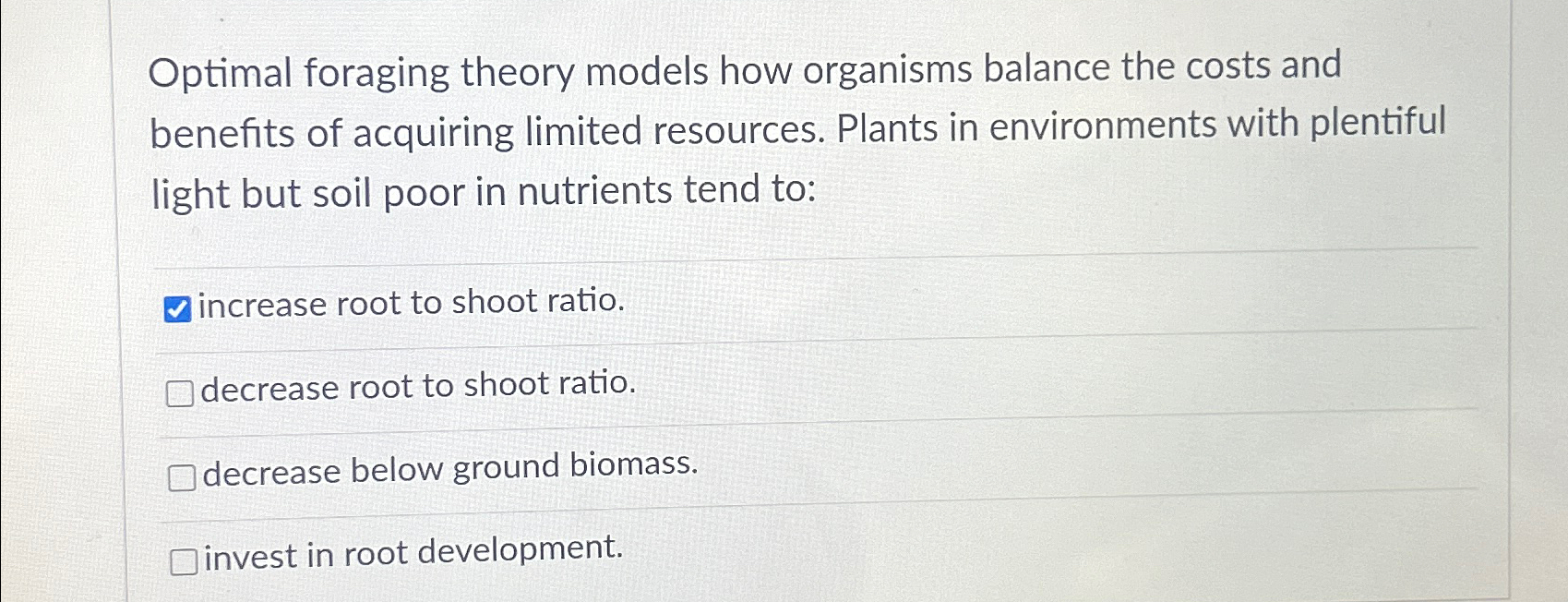 Solved Optimal foraging theory models how organisms balance | Chegg.com