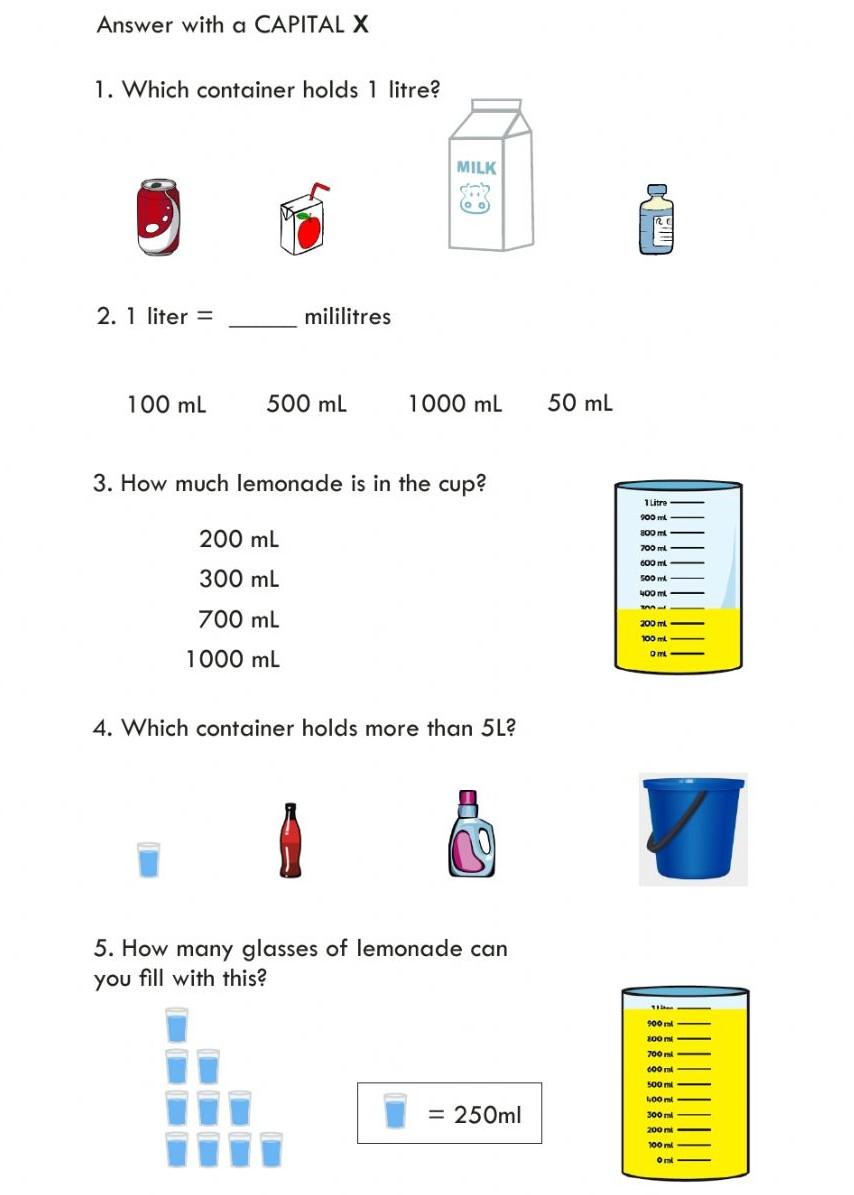 Camanit.Choose the proper units of capacity with the | Chegg.com