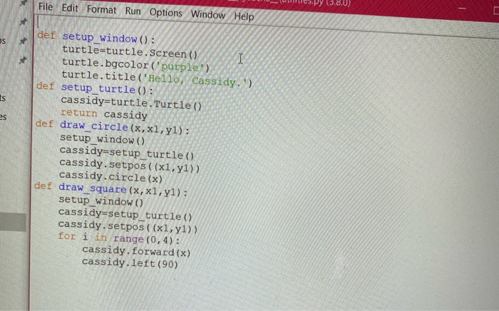 Solved 6 import turtle 7 #This is importing the turtle. 8 | Chegg.com